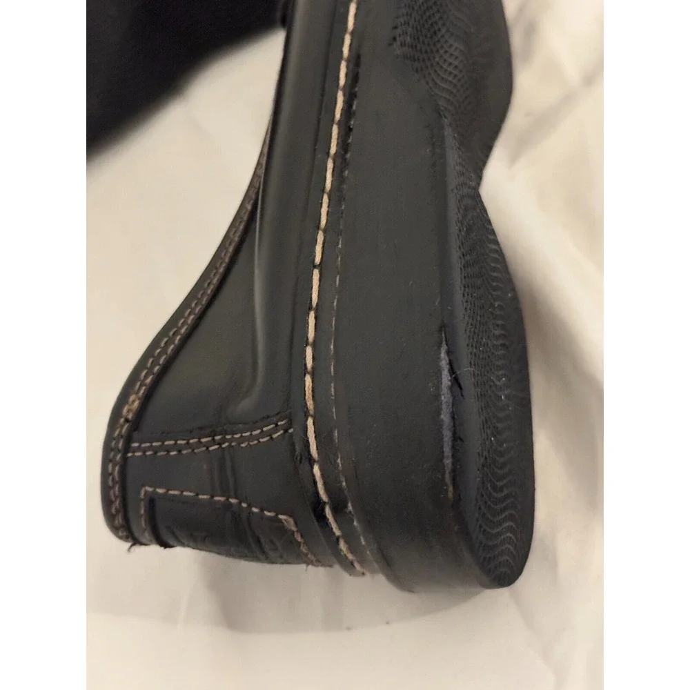 Frye Black Leather‎ Moc Rub Sole Classic Loafer Womein Size 8.5